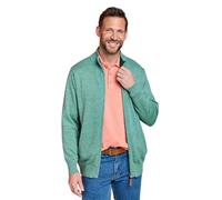Pegasus Men's Luxury Yarn Zip Cardigan, Smart Casual Cotton Knit Jacket with Pockets & Contrast Inner Collar Sage XXL