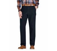 Pegasus Men's Moleskin Trousers with Hidden Stretch Waist Soft Brushed Cotton Warm Winter Smart Casual Wear Navy 44W / 31L