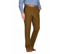 Pegasus Men's Moleskin Trousers with Hidden Stretch Waist Soft Brushed Cotton Warm Winter Smart Casual Wear Tobacco 34W / 29L