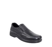 Pegasus Men's Premium Comfort Wide G Fit Slip On Shoes Soft Leather with Elastic Gusset, Cushioned Insole & Flexible Sole Black 11