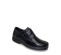 Pegasus Men's Premium Leather Touch Fasten Shoes with Soft Uppers Cushioned Insole Flexible Sole Black 9