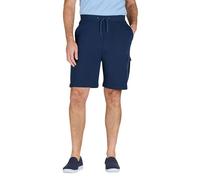 Pegasus Men's Pull On Cotton Shorts (2 Pack) Soft Pique Fabric with Elasticated Waist, Drawcord & Cargo Pockets Navy
