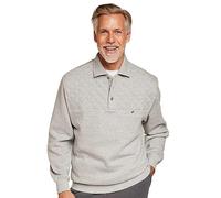 Pegasus Men's Quilted Fleece Sweatshirt with Polo Collar & Chest Pocket - Soft Brushed Back Fabric Grey 40