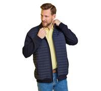 Pegasus Men's Quilted Knitted Jacket Sweatshirt Hybrid with Wadded Front, Lightweight Coat with Zip Fastening & Pockets Navy L