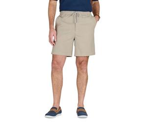 Pegasus Men's Seersucker Cotton Shorts with Stretch Waistband, Zip Fly & Drawcord Lightweight Elasticated Waist Short