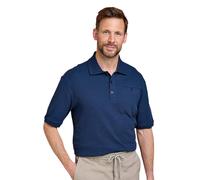 Pegasus Men's Seersucker Polo Shirt, 100% Cotton Polo with Chest Pocket in Navy | Size: XL Pegasus Navy XL