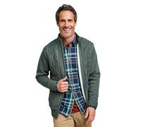 Pegasus Men's Sherpa Lined Cable Knit Zip Jacket Forest Green