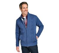 Pegasus Men's Sherpa Lined Cable Knit Zip Jacket Navy