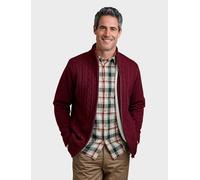 Pegasus Men's Sherpa Lined Cable Knitted Zipper Cardigan Warm, Stylish & Functional Burgundy XL