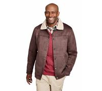 Pegasus Men's Sherpa Lined Faux Suede Jacket Warm Fleece Padding & Collar in Brown | Size: 2XL Pegasus Brown 2XL