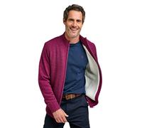 Pegasus Men's Sherpa Lined Tuck Stitch Zip Jacket With Pockets Heavyweight Thermal in Dark Red | Size: Small Pegasus Dark Red S