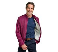 Pegasus Men's Sherpa Lined Tuck Stitch Zip Jacket With Pockets Heavyweight Thermal Knit Berry XL