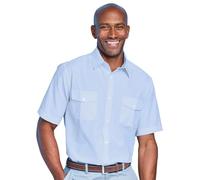 Pegasus Men's Short Sleeve Pilot Shirt Blue