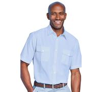 Pegasus Men's Short Sleeve Pilot Shirt in Blue | Size: 3XL Pegasus Blue 3XL