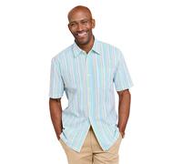 Pegasus Men's Short Sleeve Stripe Seersucker Shirt, Lightweight Casual Button Up in Blue | Size: XL Pegasus Blue XL