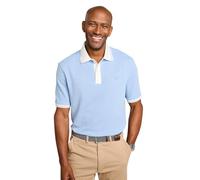 Pegasus Men's Soft Cotton Casual Textured Polo Shirt with Contrast Collar, Cuffs & Buttoned Chest Pocket Sky Blue XL