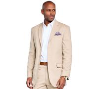 Soft-handle Cotton Blazer Fully Lined Classic Summer Style Pegasus Light Sand 42R