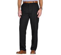 Pegasus Men's Stain-Resist Trouser with Hidden Stretch Waistband Easy-Care and Versatile Pants Black 42W / 27L