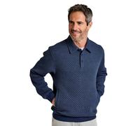 Pegasus Men's Stylish All Over Quilted Crewneck Sweatshirt with 3-Button Placket & in Navy | Size: Medium Pegasus Navy M