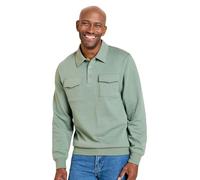 Pegasus Men's Supersoft Fleece Sweatshirt with Chest Pockets, Brushed Back Polycotton Blend with 3 Button Placket, Ribbed Cuffs & Hem