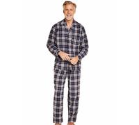 Pegasus Men's Thermal Check Fleece Traditional Pyjama Set in Navy | Size: Small Pegasus Navy S