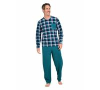 Pegasus Men's Thermal Fleece Pyjama Set with Chest Pocket Long Sleeve Crew Neck & Elasticated Waist Bottoms Forest Green M