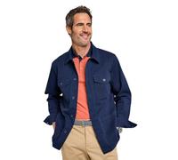 Pegasus Men's Utility Style Stretch Cotton Cargo Jacket, Lightweight & Functional Overshirt with 4 Front Pockets & Adjustable Cuffs Navy L