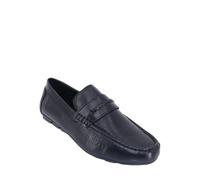 Pegasus Men's Wide Fit Breathable Smart Leather Slip-On Driving Loafers in Black | Size: 12 Pegasus Black 12