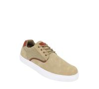 Pegasus Men's Wide Fit Lace-Up Trainers, Smart-Casual Shoes with Canvas Trim & Cushioned Ankle Collar Beige 10