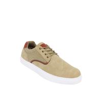 Pegasus Men's Wide Fit Lace-Up Trainers, Smart-Casual Shoes with Canvas Trim & Cushioned Ankle Collar Beige 10