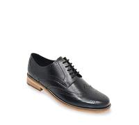 Pegasus Men's Wide Fit Leather Brogue Shoe Black