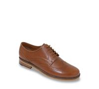 Pegasus Men's Wide Fit Leather Brogue Shoe in Tan | Size: 7 Pegasus Tan 7