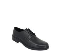 Pegasus Men's Wide Fit Leather Derby Shoes - Classic Lace-Up Smart Shoes - in Black | Size: 10 Pegasus Black 10
