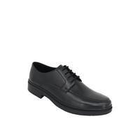 Pegasus Men's Wide Fit Leather Derby Shoes - Classic Lace-Up Smart Shoes - in Black | Size: 13 Pegasus Black 13