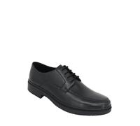 Pegasus Men's Wide Fit Leather Derby Shoes, Classic Lace-Up Smart Shoes with Cushioned Footbed for All-Day Comfort Black 12
