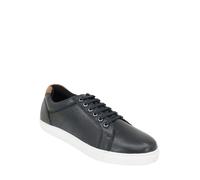 Pegasus Men's Wide Fit Leather Lace Trainer, Comfortable Smart Lace-Up Design with Padded Collar & Flexible Sole Navy 7