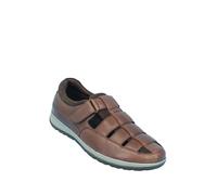 Pegasus Men's Wide Fit Leather Sandals with Adjustable Touch Fasten Straps, Breathable Open Panels & Cushioned Walking Comfort (G Fit) Brown 9 UK