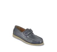 Pegasus Men's Wide Fit Leather Touch Fasten Boat Shoe Navy