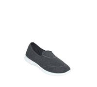 Pegasus Men's Wide Fit Slip On Pumps with Memory Foam Insole Lightweight and Flexible Charcoal