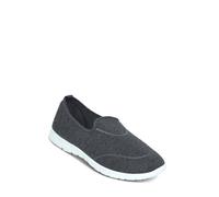 Pegasus Men's Wide Fit Slip On Pumps with Memory Foam Insole Lightweight and Flexible Charcoal 9