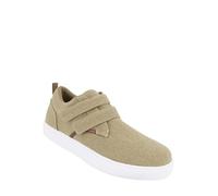 Pegasus Men's Wide Fit Touch Fasten Canvas Shoes, Adjustable & Comfortable Everyday Footwear with Cushioned Ankle Collar Beige 12