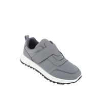 Pegasus Men's Wide Fit Touch Fasten Trainers - Breathable Memory Foam Comfort Shoes in Charcoal | Size: 8 Pegasus Charcoal 8