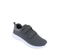 Pegasus Men's Fly Knit Wide Fit Touch Fasten Trainer - Breathable Mesh Design Shoe Grey 11
