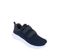 Pegasus Men's Fly Knit Wide Fit Touch Fasten Trainer - Breathable Mesh Design Shoe Navy 11