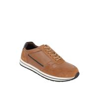 Wide G Fit Leather Trainers Premium Lace-Up Sneakers with Suede Pegasus Tan 7