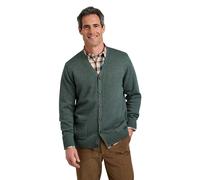 Pegasus Men's Wool Blend Cardigan 6 Button Fastening & 2 Patch Pockets Chunky Knit in Dark Green | Size: 2XL Pegasus Dark Green 2XL