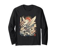 Pegasus Ukiyo-e Japanese Wave & Sakura Myth Art Long Sleeve T-Shirt