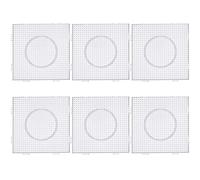 Pegboard, 6Pcs 5.7x5.7 Inch Fuse Beads Boards Set Transparent Plastic Pegboards Kit, 2.6 mm Bead Melting Craft Kit for Kids Accessories