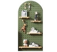 Pegboard Combination Kit, Wood Perforated Board, Wall-mounted Display Storage Rack with Wooden Sticks for Garage