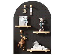 Pegboard Combination Kit, Wood Perforated Board, Wall-mounted Display Storage Rack with Wooden Sticks for Garage